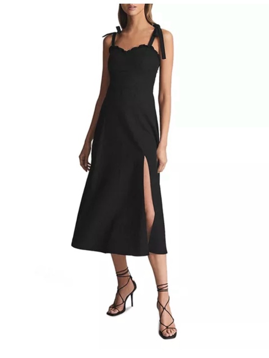 Reiss Dresses & Skirts - Reiss Black Tie-Shoulder Midi Dress